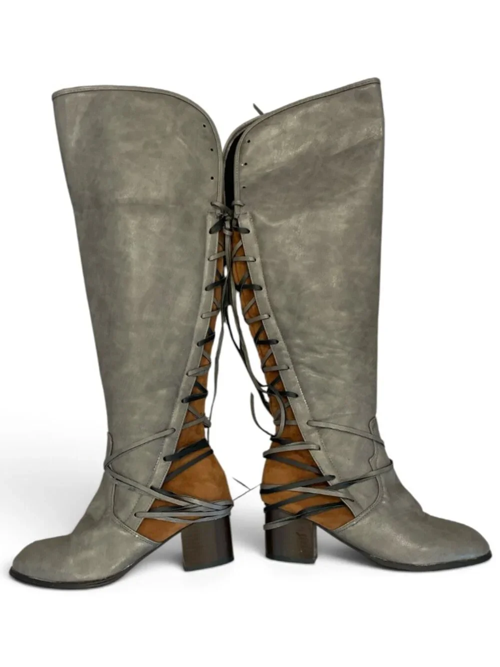 FakkDuk Retro Gothic Knee High Boots